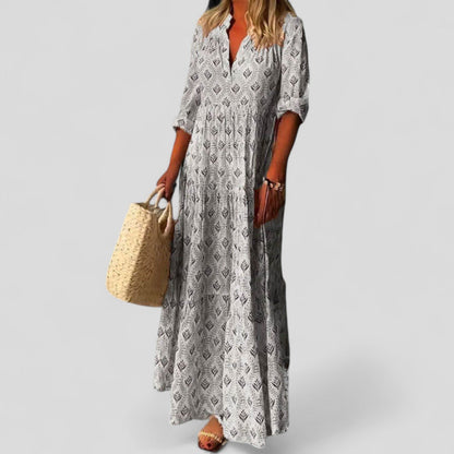 Calantha | Elegant Light Blue Sophisticated Maxi Dress