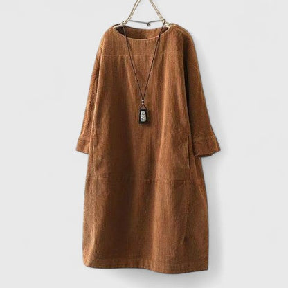Alethea | Terracotta Comfortable Midi Dress