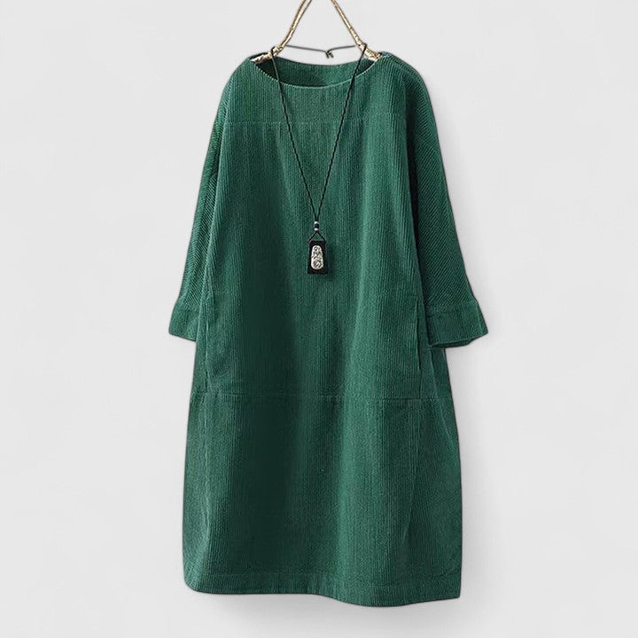 Alethea | Brown Cotton Comfortable Midi Dress