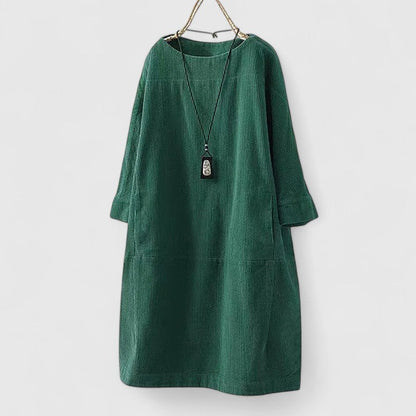 Alethea | Brown Cotton Comfortable Midi Dress