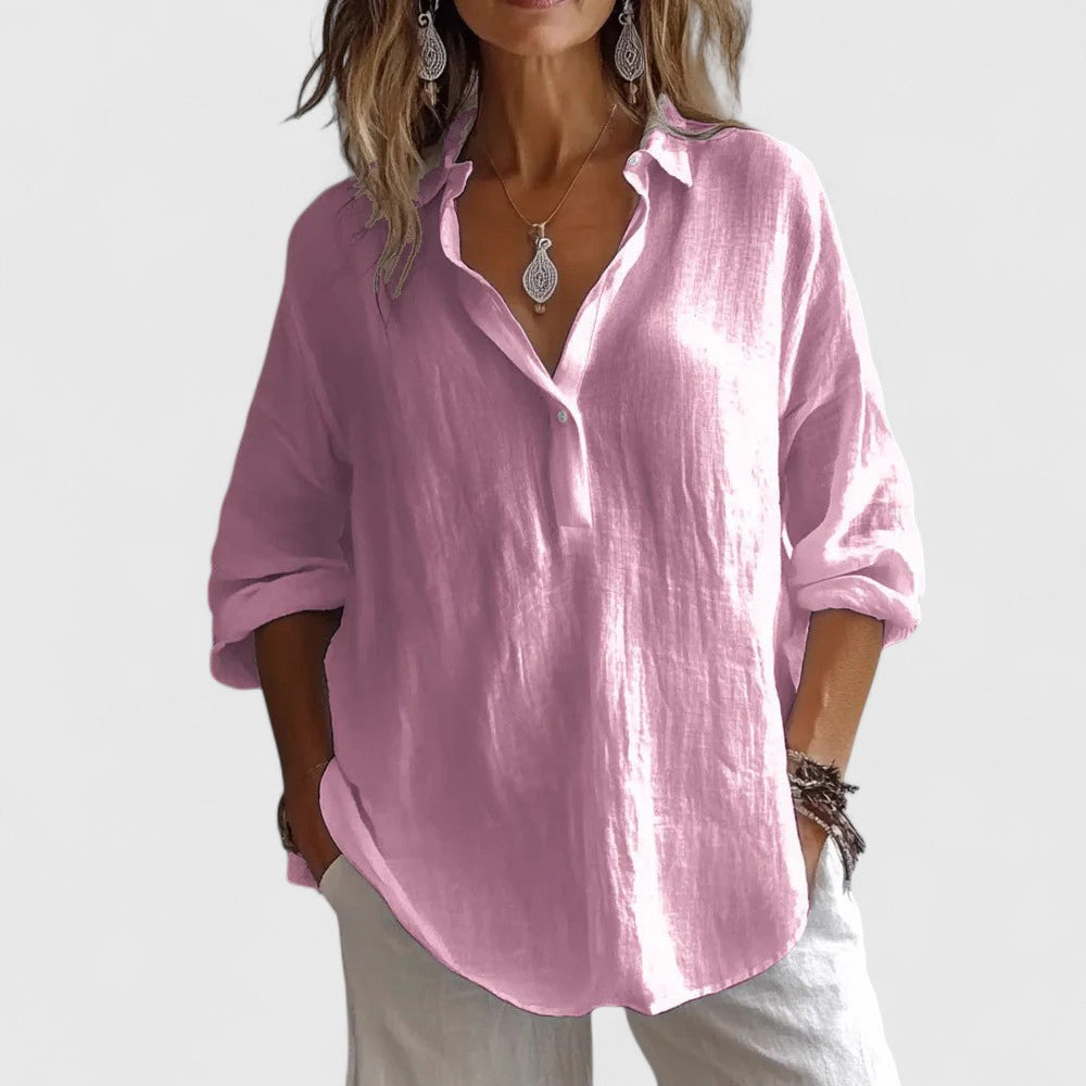 Calista | Soft Pink Elegant Blouse