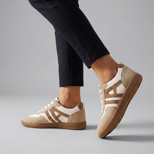 Alethea | Beige Suede Women's Orthopedic Low-Top Casual Comfort Sneakers