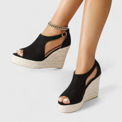 Calantha | Black Suede Orthopedic Heels