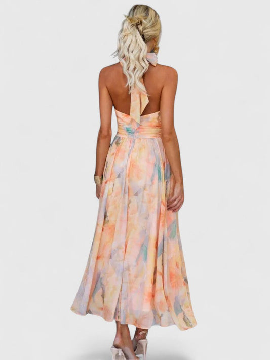 Calantha | Elegant Floral Sophisticated Midi Dress