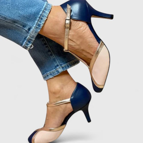 Calanthe | Elegant Navy Blue Comfortable Heels