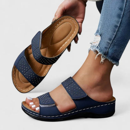 Calista | Luxury Orthopedic Sandals - White, Navy & Black
