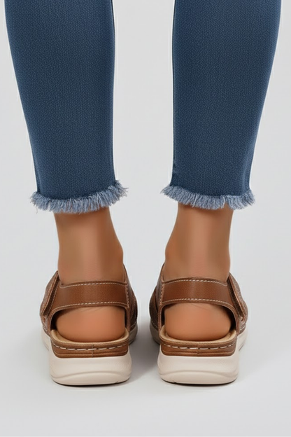 Astrid | Women's Open Toe Strap Sandals in Tan Leather
