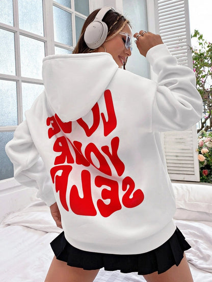 Astrid | Women’s Hoodie in Black with Drawstring Hood and Front Kangaroo Pocket