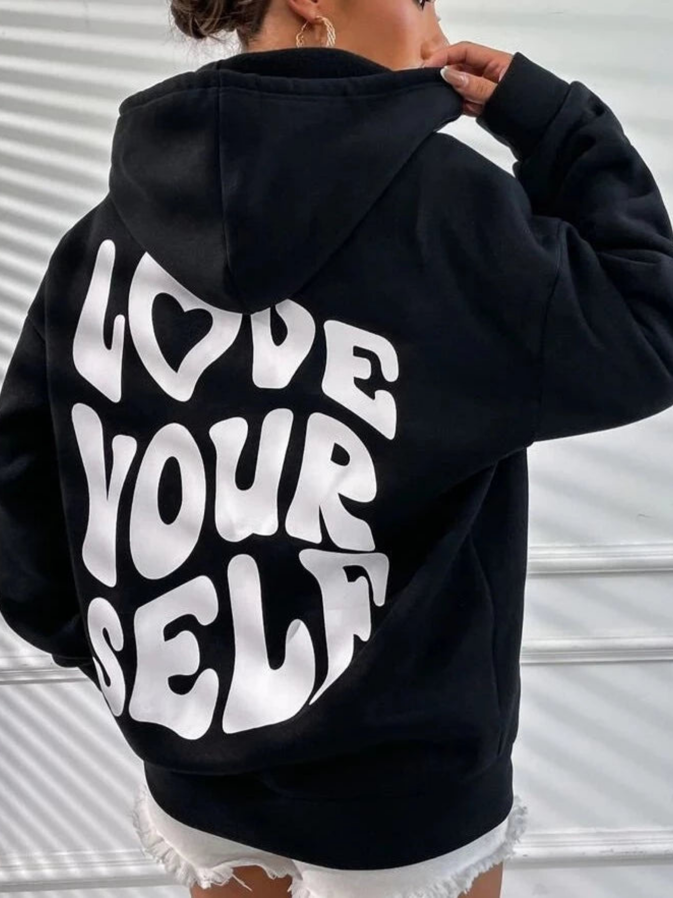 Astrid | Women’s Hoodie in Black with Drawstring Hood and Front Kangaroo Pocket