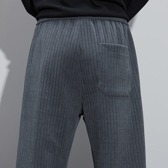 Kaius | Black Velvet Wide-Leg Pants