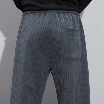 Kaius | Black Velvet Wide-Leg Pants