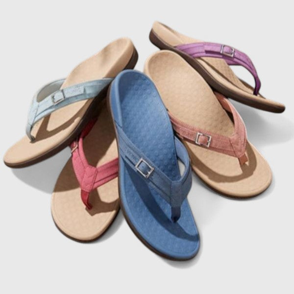 Alethea | Blue Orthopedic Sandals with Buckle Straps