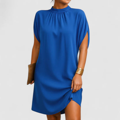 Calista | Blush Elegant Dress with Asymmetrical Hem