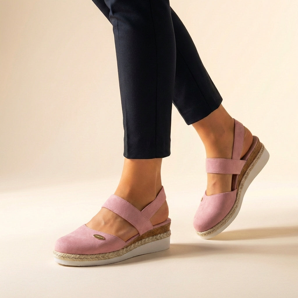 Astrid | Beige Comfort Fit Orthopedic Espadrille Platform Sandals