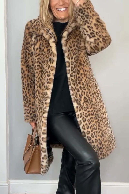 Astrid | Luxurious Faux Fur Leopard Winter Coat