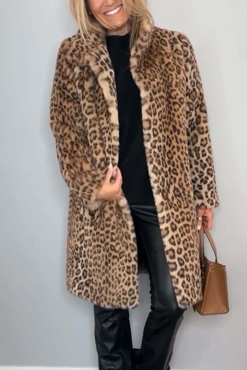 Calista | Luxury Faux Fur Leopard Winter Coat