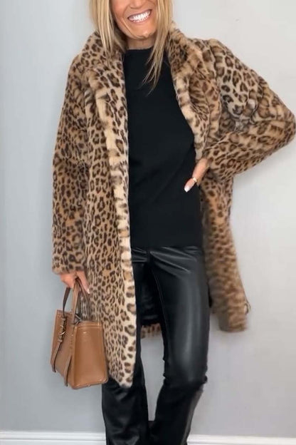 Calista | Luxury Faux Fur Leopard Winter Coat