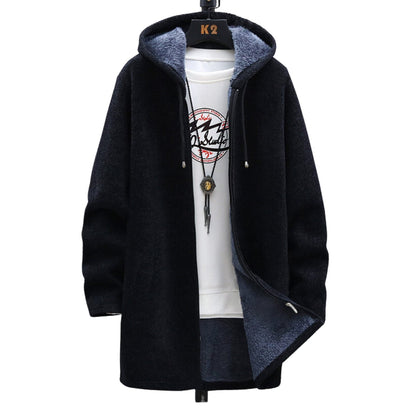 Astrid | Grey Longline Zip Hoodie with Sherpa Lining