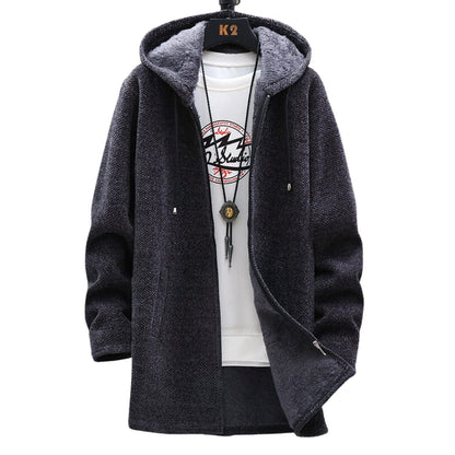 Astrid | Grey Longline Zip Hoodie with Sherpa Lining