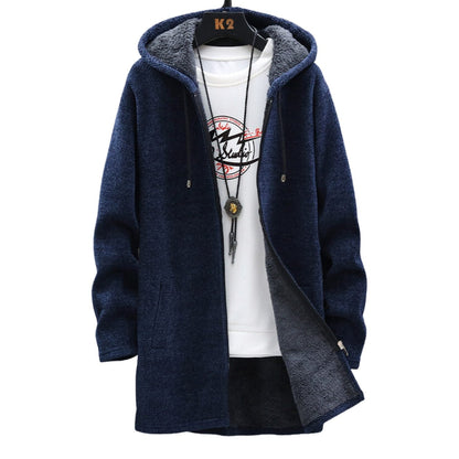 Astrid | Grey Longline Zip Hoodie with Sherpa Lining
