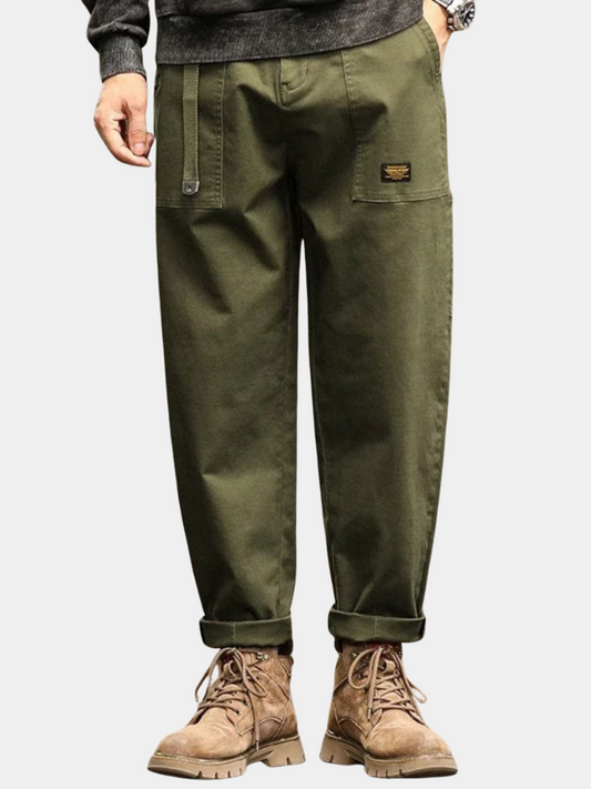 Kaid | Olive Green Classic Cargo Pants
