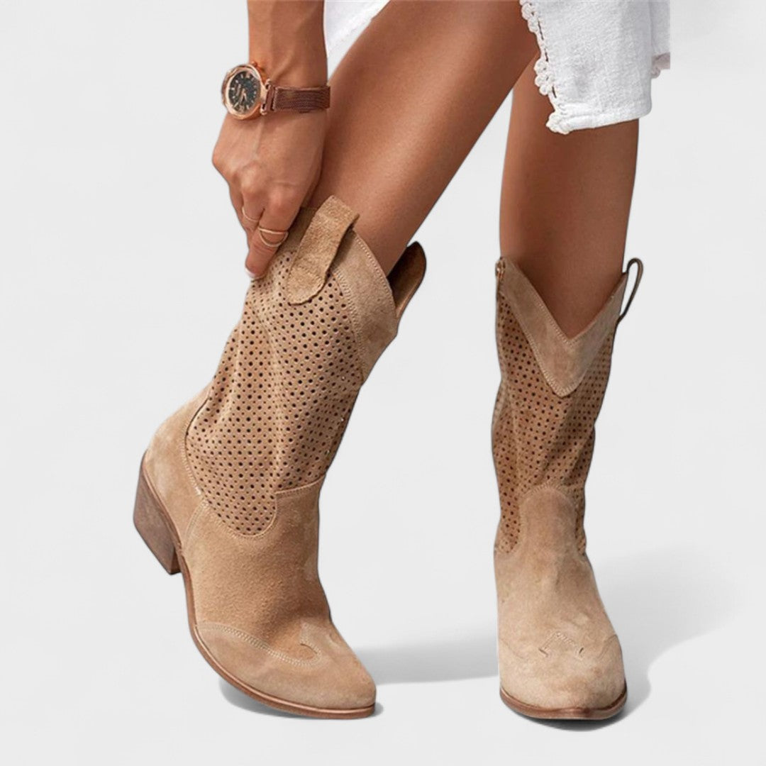 Alethea | Tan Suede Chic Comfort Boots