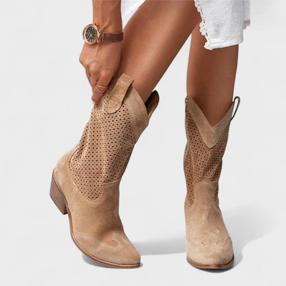 Alethea | Tan Suede Chic Comfort Boots