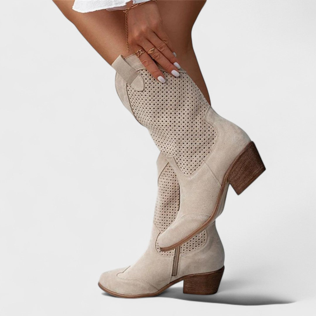 Alethea | Tan Suede Chic Comfort Boots