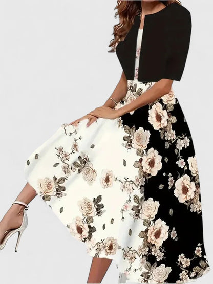 Aurelia | Elegant Floral Midi Dress