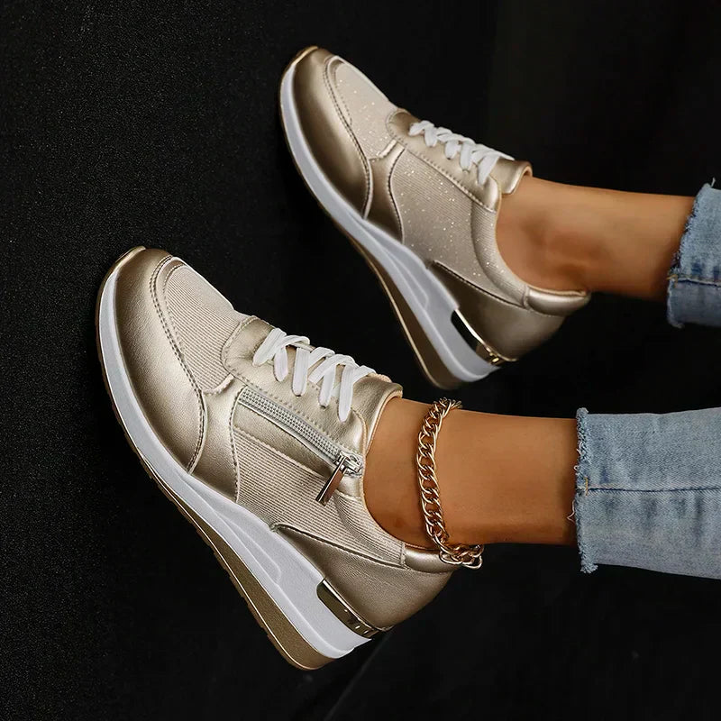 Astrid | Silver Surge Orthopedic Platform Sneakers