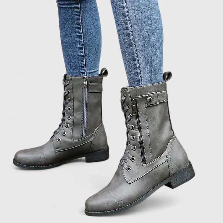 Calantha | Black Leather Orthopedic Boots
