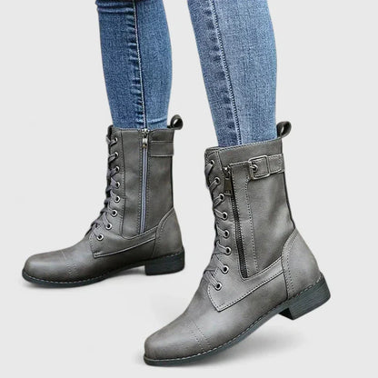 Calantha | Black Leather Orthopedic Boots