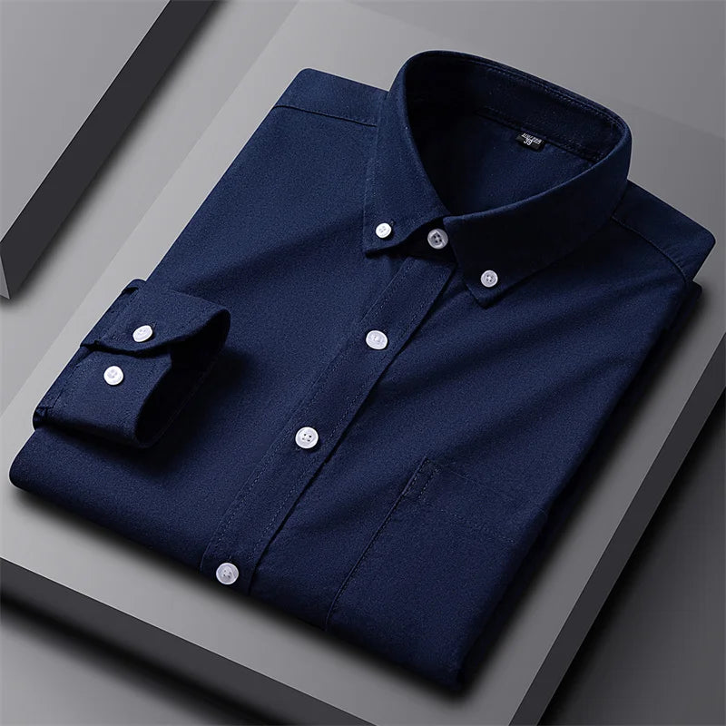 Astrid | Women's Striped Light Grey Oxford Button-Up Shirt