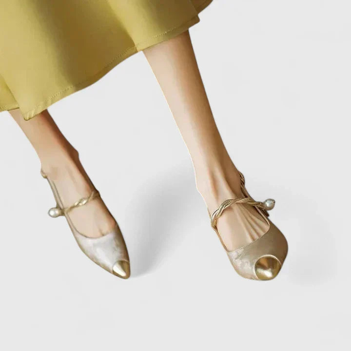 Calanthe | Green Metallic Orthopedic Heels