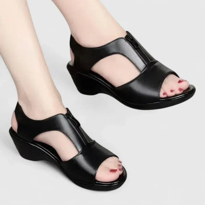 Calantha | Sophisticated Black Cutout Elegant Sandals