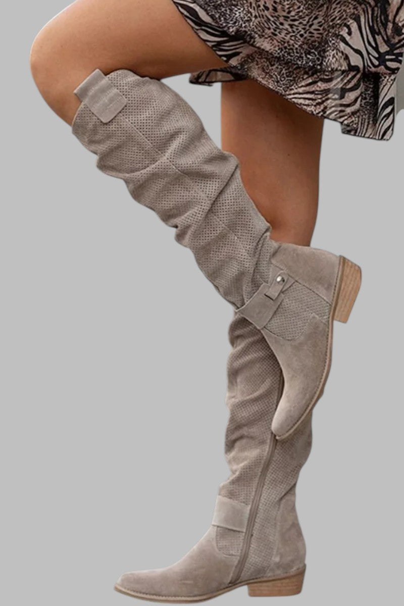 Calista | Taupe Suede Over-the-Knee Boots