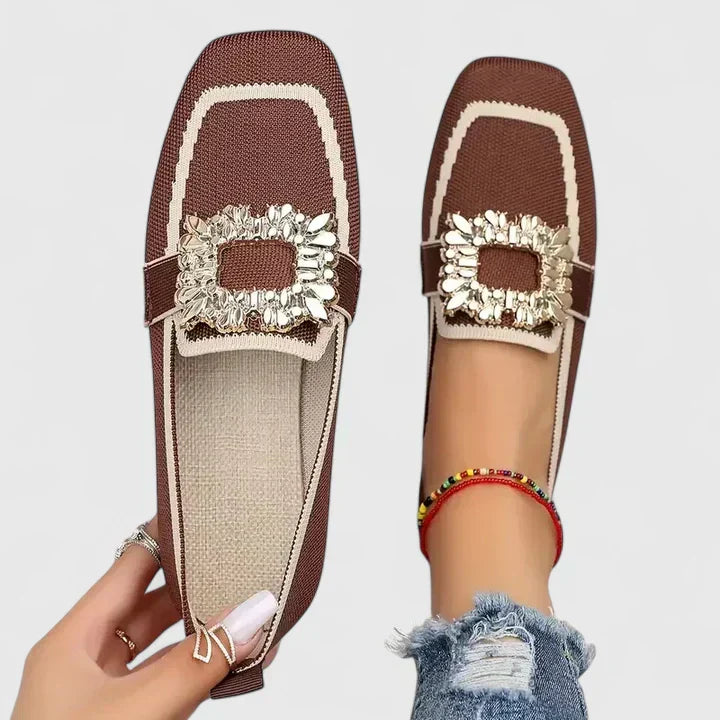 Calantha | Navy Blue Embellished Orthopedic Loafers