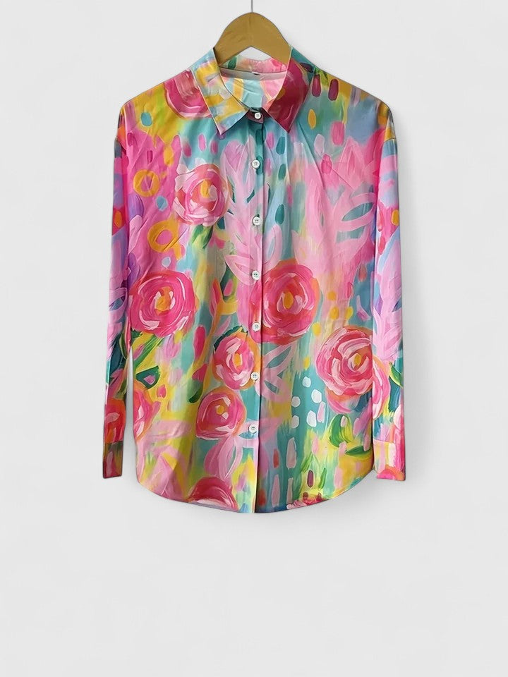 Calista | Vibrant Floral Sophisticated Blouse