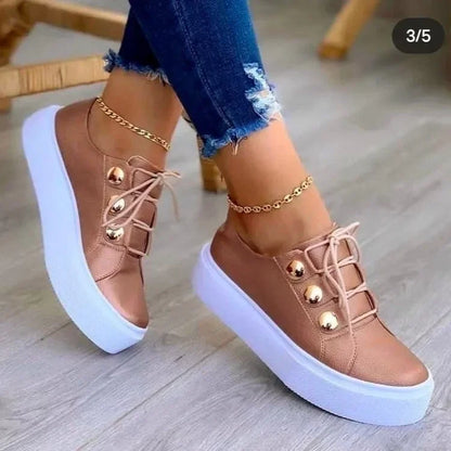 Calista | Black Orthopedic Round Toe Platform Sneakers