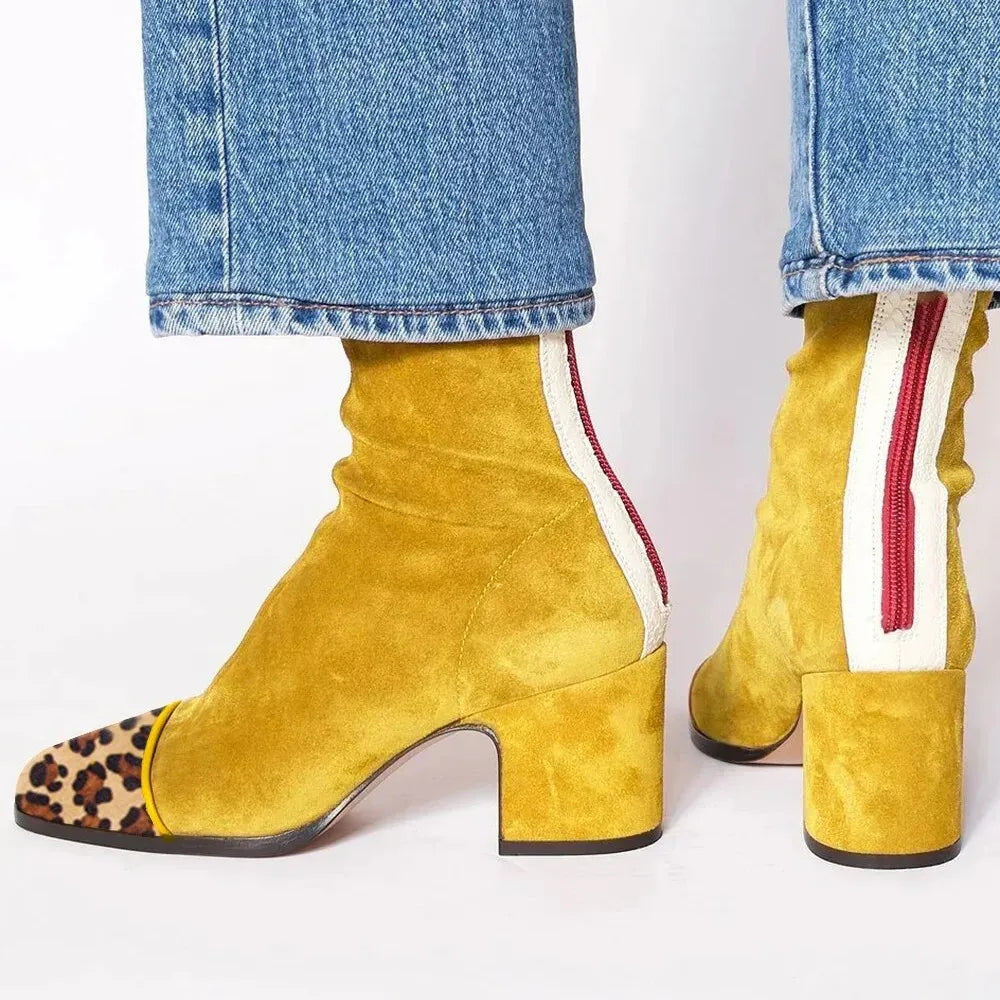 Kaida | Suede Elegant Boots in Honey Yellow