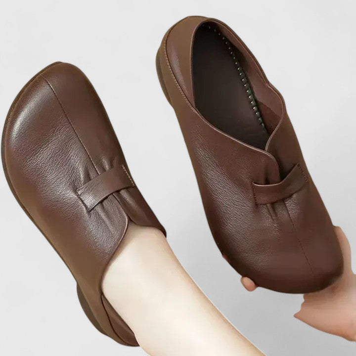 Calantha | Brown Leather Orthopedic Loafers