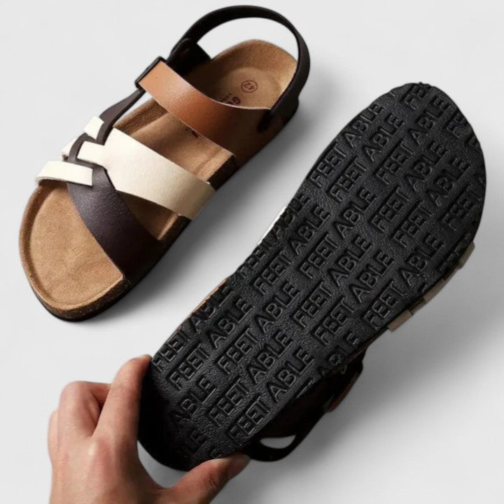 Calantha | Black Leather Elegant Sandals