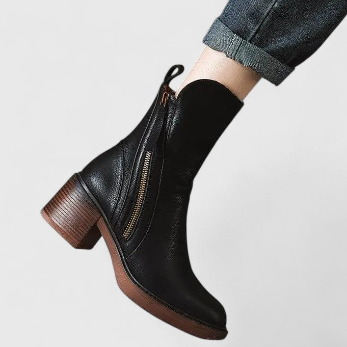 Aurora | Black Leather Elegant Boots