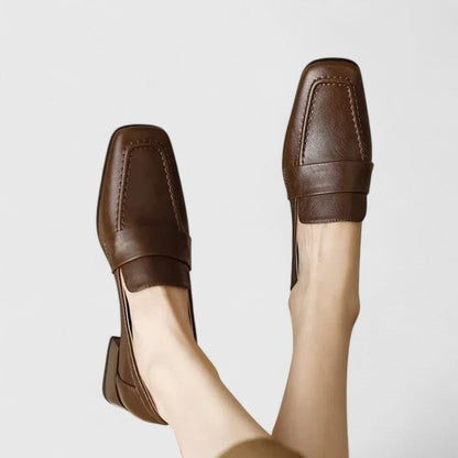 Calantha | Black Leather Orthopedic Loafers