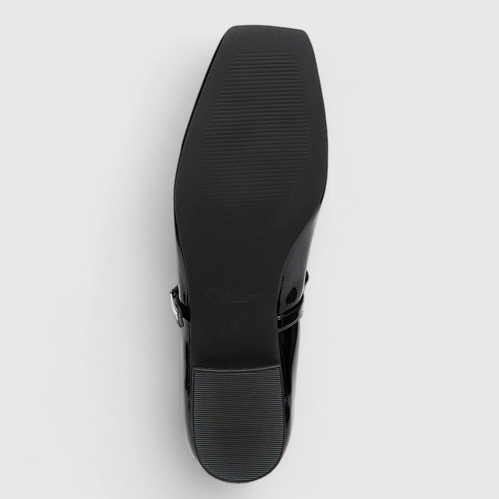 Calantha | Silver Orthopedic Square Toe Ballet Flats Shoes