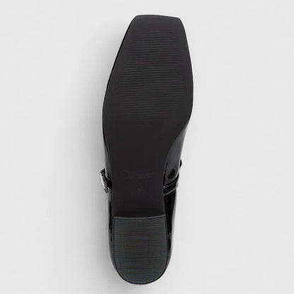 Calantha | Silver Orthopedic Square Toe Ballet Flats Shoes