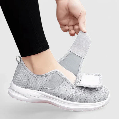 Calantha | Black Elastic Orthopedic Shoes
