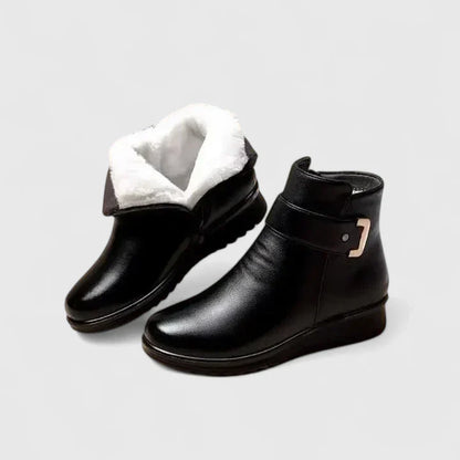 Calantha | Luxury Black Leather Orthopedic Boots