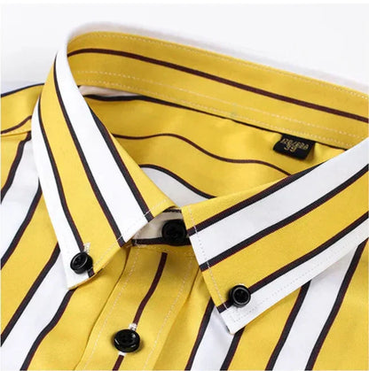 Beckett | Navy White Relaxed Striped Cotton Shirt