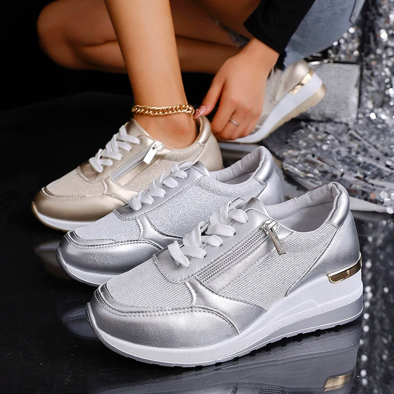 Astrid | Silver Surge Orthopedic Platform Sneakers